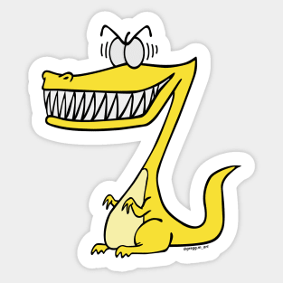 Yellow Tyrannosaurus Rex Sticker